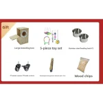 Stainless steel feeding bowls included in stainless bird cage accessory set