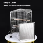Stainless bird cage with removable bottom tray for easy cleaning